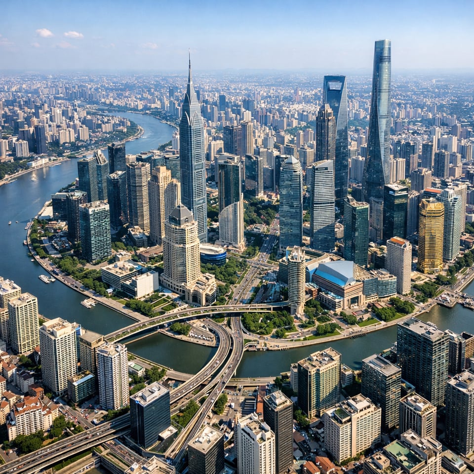 Modern City Skyline from Above-1